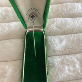 Antique Art Nouveau Amethyst 10ct White Gold Stick pin Rare find