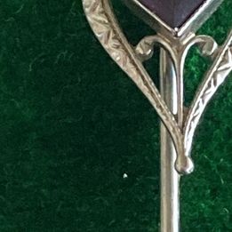 Antique Art Nouveau Amethyst 10ct White Gold Stick pin Rare find