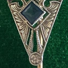 Antique Art Nouveau by Belais 2 tone 18/10ct Sapphire Stick pin Rare find