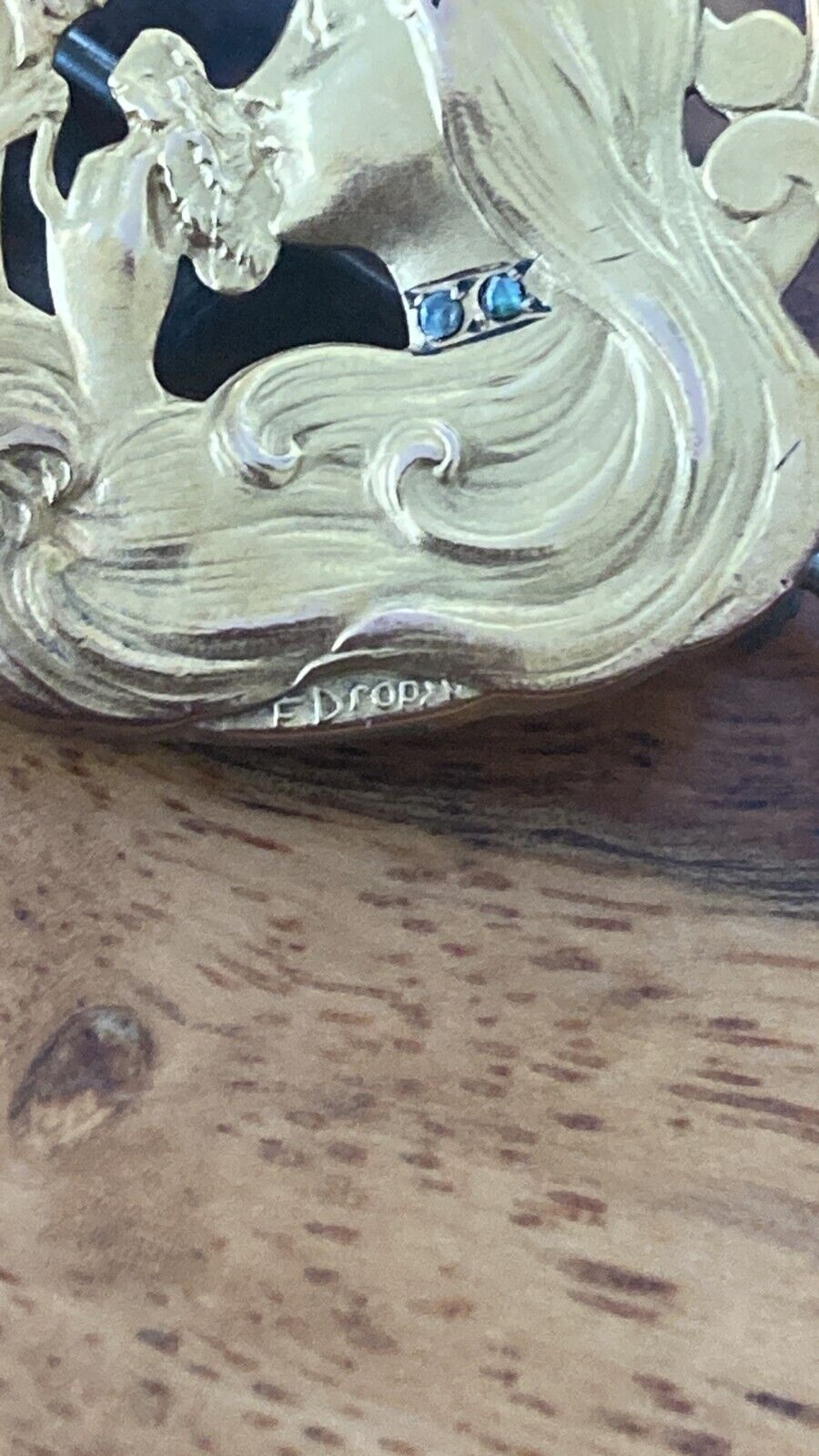 Rare Art Nouveau Lady with Diamond Collar signed E Dropsy