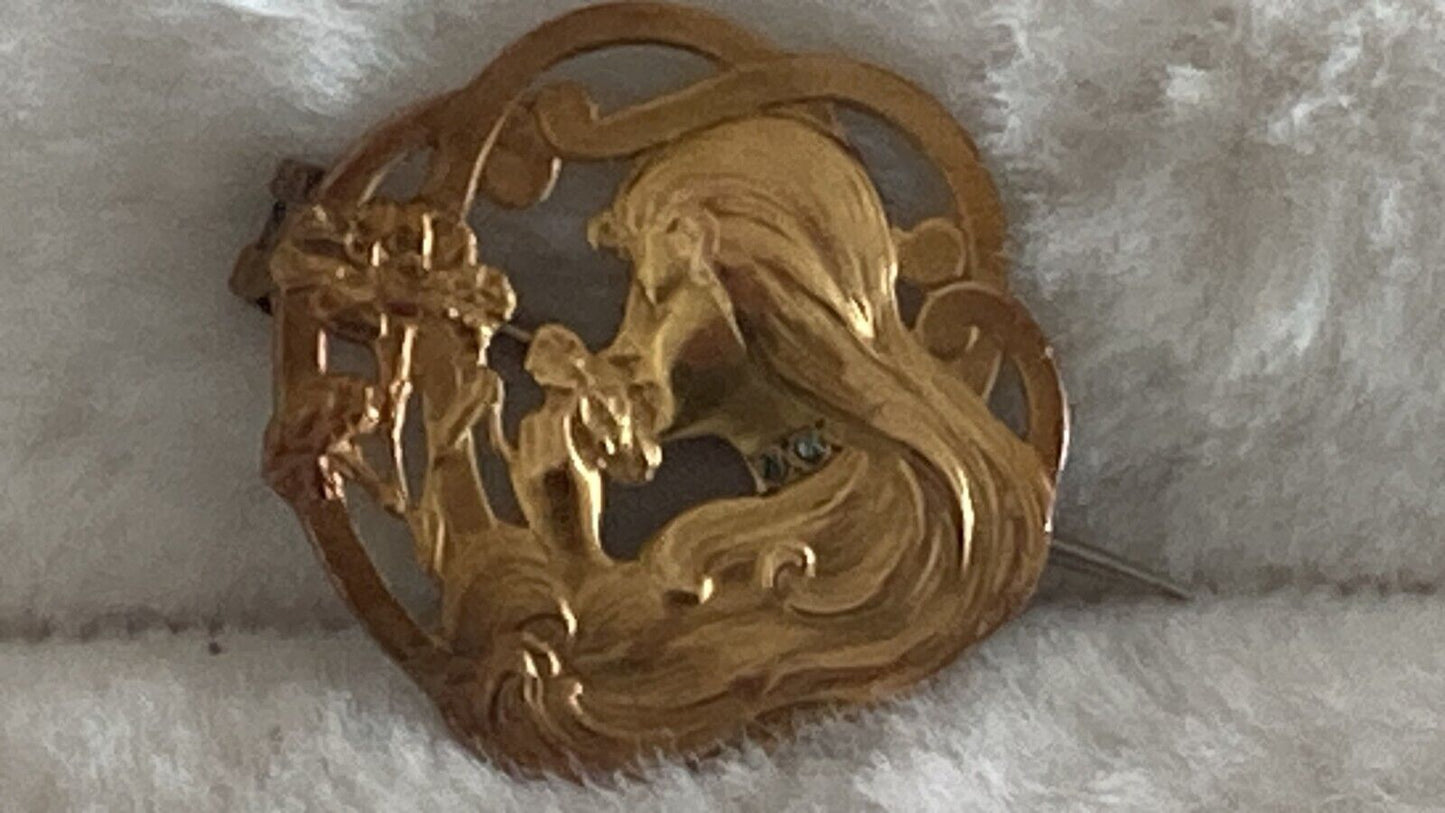 Rare Art Nouveau Lady with Diamond Collar signed E Dropsy