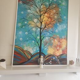 Large Stunningly visual paintings x 2 wall or floor